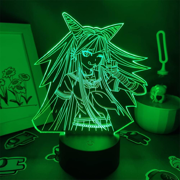 Anime LED-lampe Fargerik Akryl Illusions nattlys Ibuki Mioda 3D Lampe 16 Farger Fjernkontroll Berøringsschalter Barn Vakker Julegave Bursdagsgave