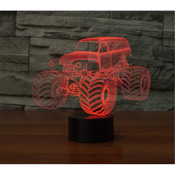 3D Traktorbil Fjärrkontroll 16 Färger Nattlampa Illusion Akryl LED Bord Sänglampa Barn Sovrum Skrivbords Dekoration Födelsedagspresenter Leksak för Barn