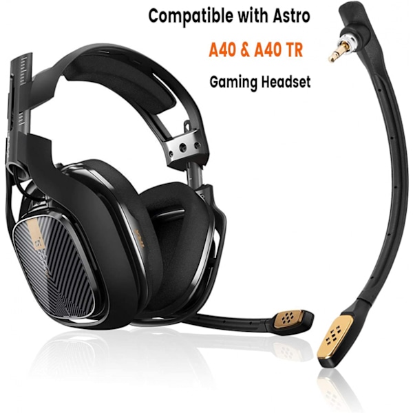 För A40-mikrofon, mikrofonersättning för Astro A40 / A40 TR-spelheadset på PS5, PS4, Xbox One, PC, Mac, telefon, brusreducerande 3,5 mm silver