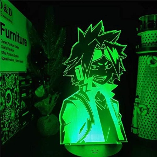 Anime LED Lampe Natlampe Illusion Lys Boku no Hero Academia Denki KAMINARI Lampe 3D til Børneværelses Dekoration Belysning Børne Julegave Natbord
