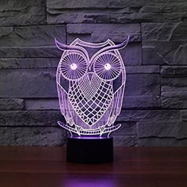3D Ugle Ørn Natlys Bordskrive Optisk Illusion Lamper 16 Farveskiftende Lys LED Bordlampe Julegave Hjem Kærlighed Fødselsdag Børn Børn Dekoration Gave