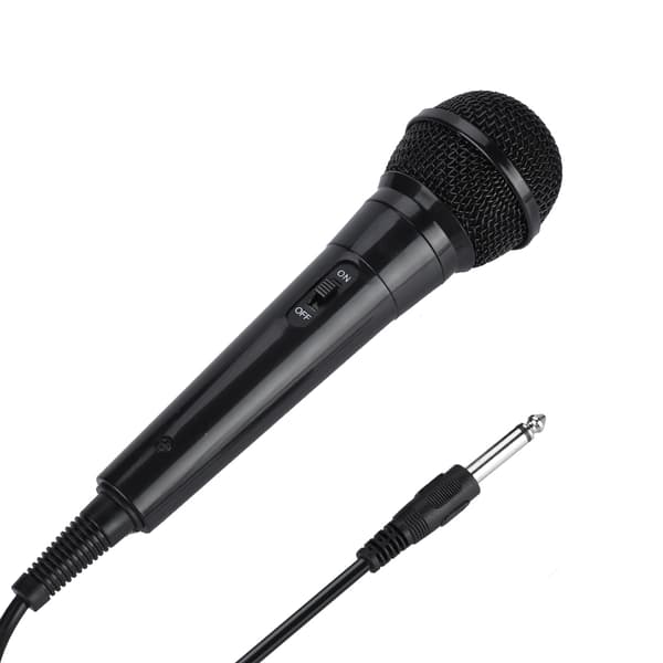 Bærbar håndholdt bevægelig spole kablet dynamisk mikrofon klar stemme til karaoke (sort)