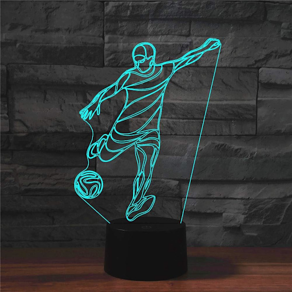 3D Play Football Fjärrkontroll 16 Färger Nattlampor Illusion Akryl LED Bord Sänglampa Barn Sovrum Skrivbordsdekoration Födelsedagspresenter Leksak