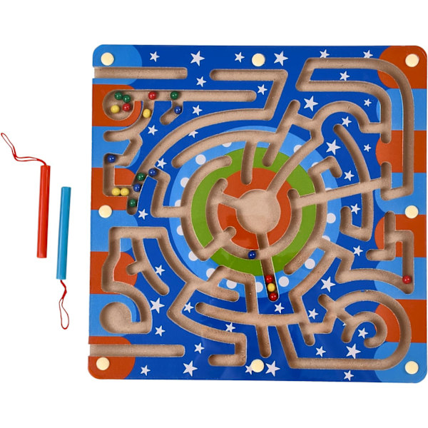 Magnetisk Puslespil til Småbørn - Sjove STEM Legetøj til Børn - Udvikler Finmotorik - Uddannelsesmæssigt Træmagnetisk Labyrinth - Magnetiske Legetøj til Småbørn