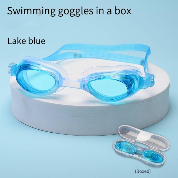 Vattentäta simglasögon Unisex Simglasögon Platta glasögon Justerbara Black(boxed swimming goggle)