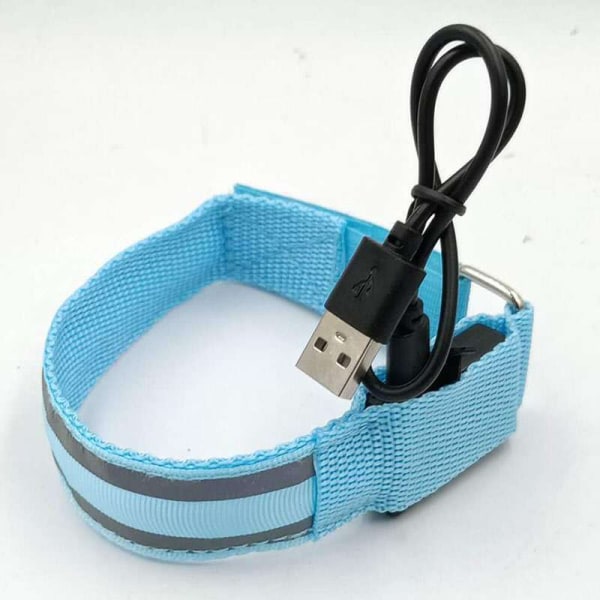 2 st löparlampor för löpare, uppladdningsbara LED-armband reflekterande bälte ljus upp armband barn camping utrustning, löpning