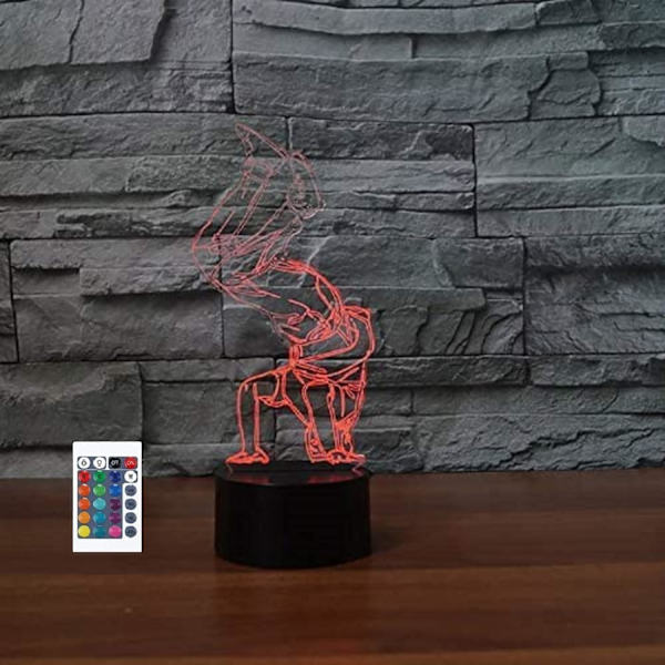 3D Street Dance Fjärrkontroll 16 Färger Nattlampor Illusion Akryl LED Bord Sänglampa Barn Sovrum Skrivbordsdekoration Födelsedagspresenter Leksak för Barn