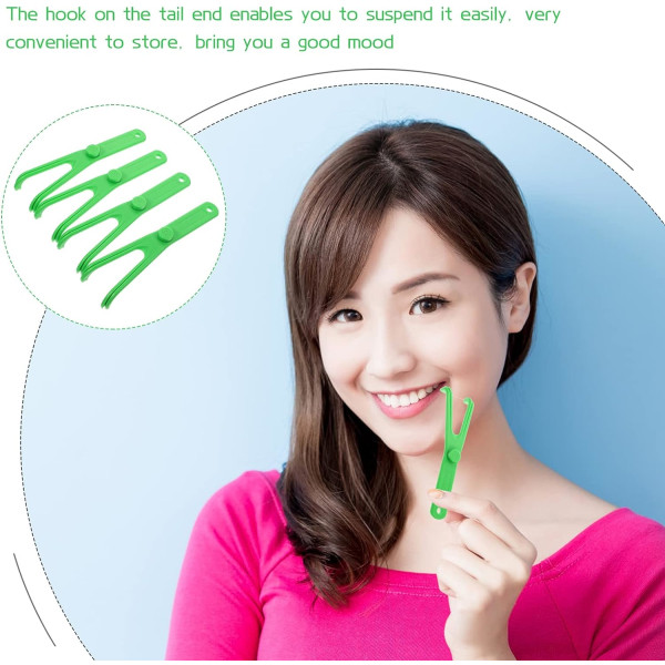 WJ Återanvändbar tandtrådshållare 4 delar Y-form Ersättningshandtag för tandtråd för vuxna och barn Tandrengöring Munvård tandköttshälsa