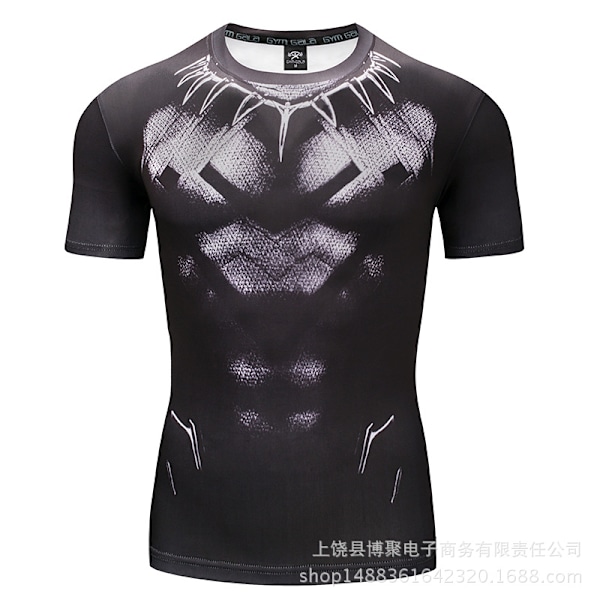 Digitaltrykk Superman Kortærmet Captain America Sports Tett Tøy Hurtigtørkende Fitness Stretch T-skjorte D011 2XL