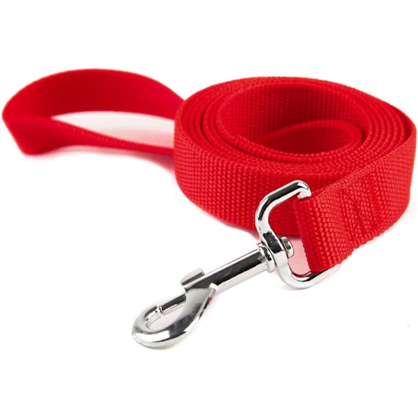 Nylon hundetreningsbånd, trekktau, 4/5/6 fot langt, 3/4 tommer 1 tomme bredt, for små og mellomstore hunder (1'' x 5 FT, rød) Red5FT 1'' x 5 FT
