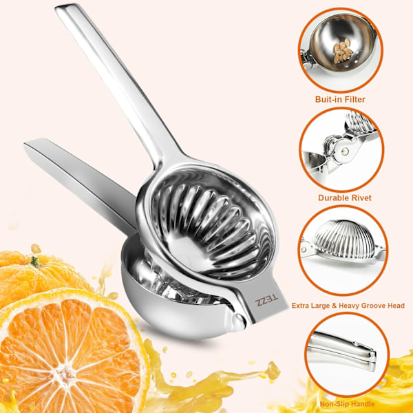 Håndholdt appelsinpresser i kraftig kvalitet, citruspresser i rustfrit stål, limepresser til bar, manuel citruspress