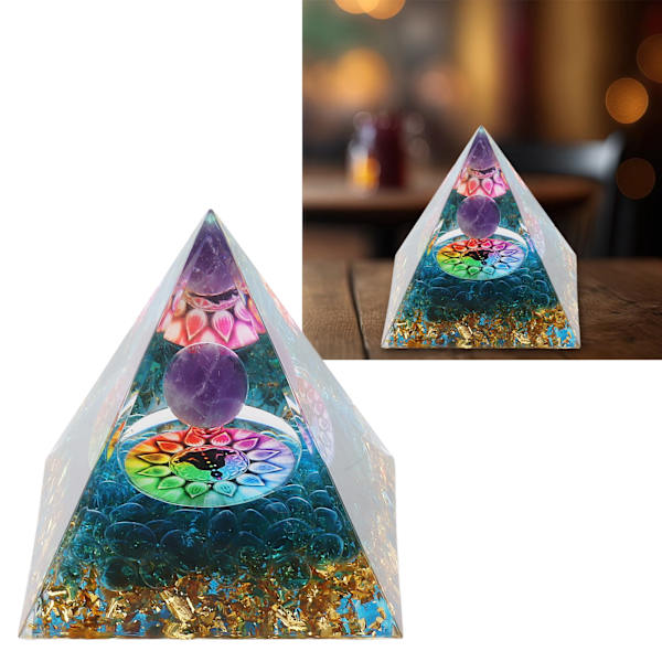 Positiv energi kristallpyramid kristall epoxi helande kristall pyramider för meditation lycklig dekoration