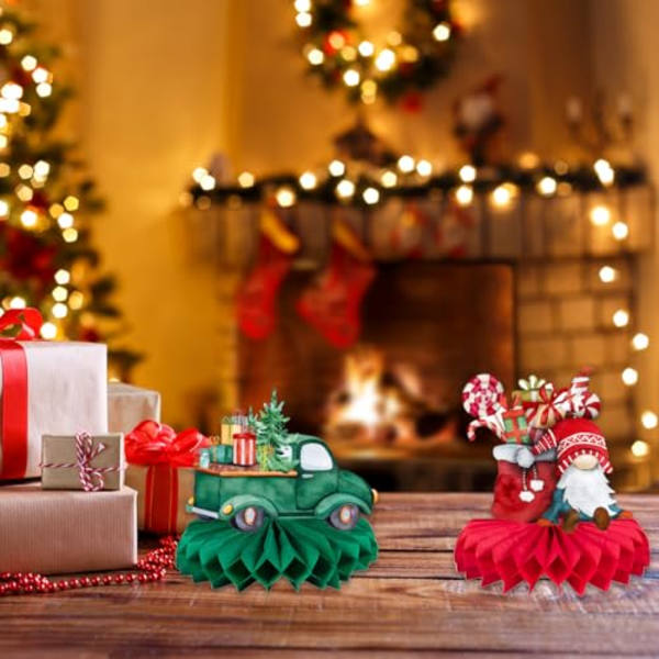 9-delt festlig bordpyntsett for julebord, vintertema spisedekorasjon og julefeiring.
