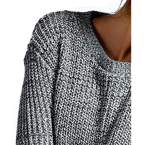 Dam tröja med söt hjärtlapp på armbågen, casual crew neck stickad tröja, mjuk, bekväm och hudvänlig. (Endast handtvätt)