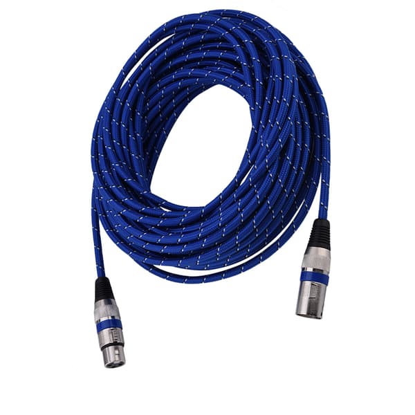 XLR hann til hunn plugg balansert 3-pinners mikrofon MIC lydkabel 15 meter