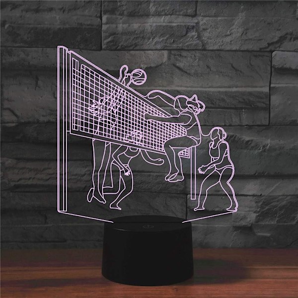 3D Play Ishockey Fjernkontroll 16 Farger Nattelysbilder Illusionsakryl LED Bord Nattbord Lampe Barn Soverom Skrivebord Dekor Bursdagsgaver Leke