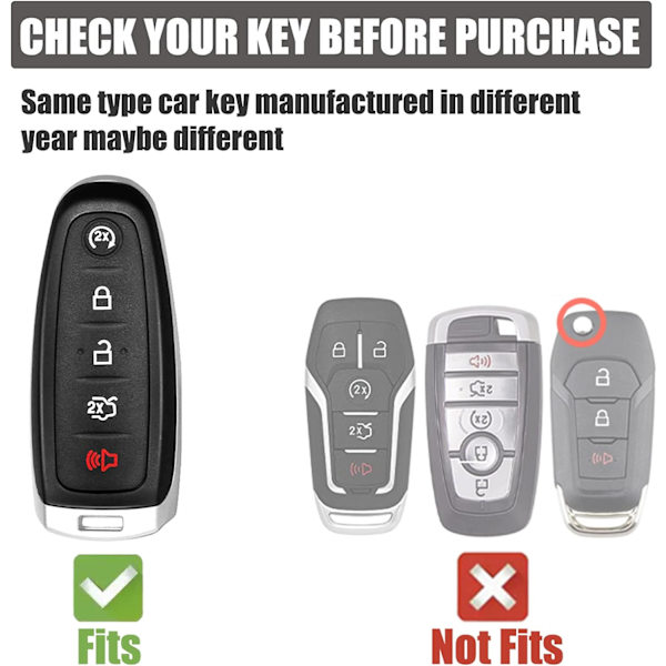 Gematay Ford Nyckelringsskydd med Nyckelband, Mjuk TPU Nyckelringsskydd Kompatibel med Ford C-Max Edge Escape Expedition Smart Key Case