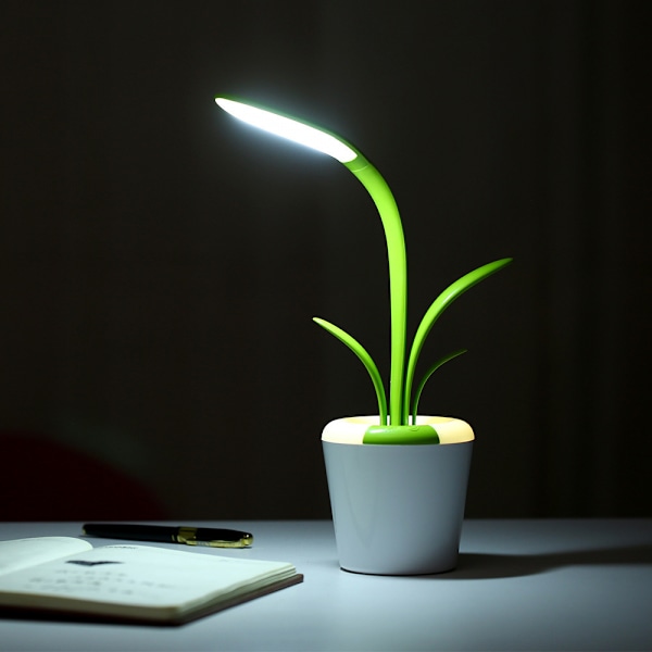 Søt skrivebordslampe USB-ladeport oppladbar gutter skrivebordslamper Barn skrivebordslamper for jenter Bordlampe Grønn