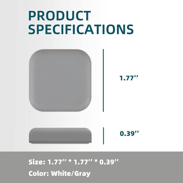 [6 Pakk] [Hvit] Dørstopp Veggbeskytter, Silikondørbuffer, Selvklebende Veggskjold, Dørklampesilencer, Dørhåndtakbeskytter for Hjem, Av White rectangle*6