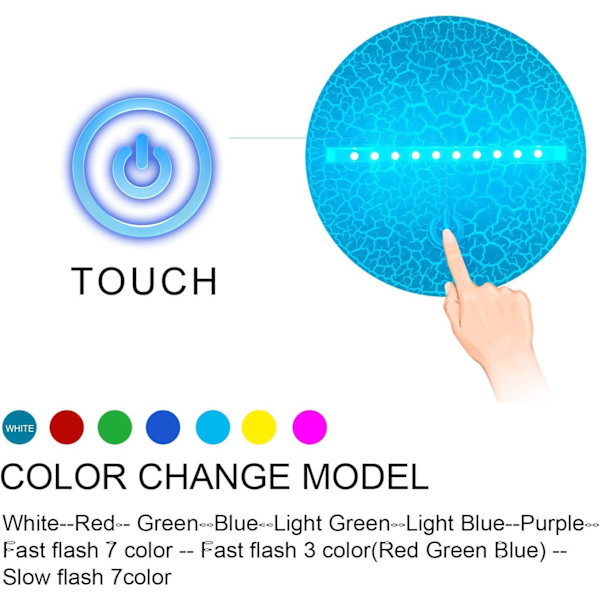 3D Illusion Sød Smilende Gris Natlampe 16 Farveskift Berøringshvid Revnet Base Børneværelses Dekoration Belysning