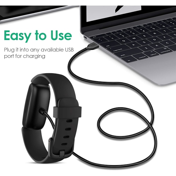 2 stk. lader kompatibel med Fitbit Inspire 2 / Fitbit Ace 3, erstatnings-USB-ladedokk ladekabel lader