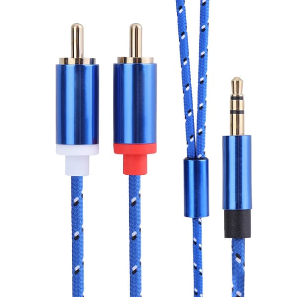 3,5 mm til 2RCA lydkabel Hi-Fi stereosignalkabel splitter gullbelagt plugg (10 m)