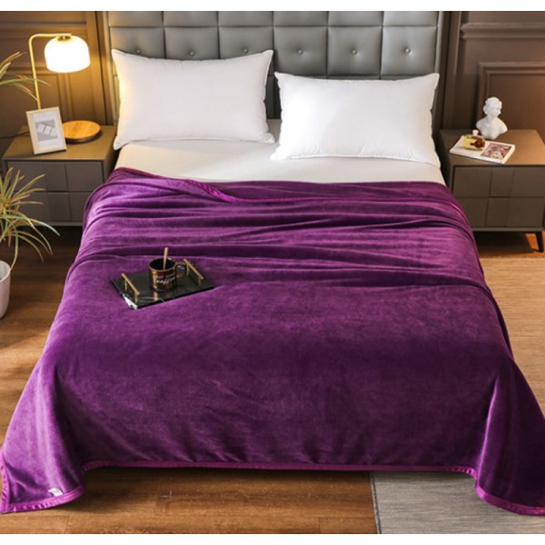 Blød fleece tæppe super blødt hyggeligt sengetæppe purple 150*200 cm
