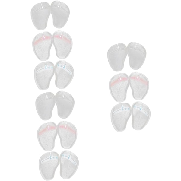 WJ 9 par platta skor Silikonsandaler Genomskinlighetsdyna Klämlösa skydd Tofflor Strumpor Topper Flops Flip Insert Flip-Flop Sandal Metatarsal