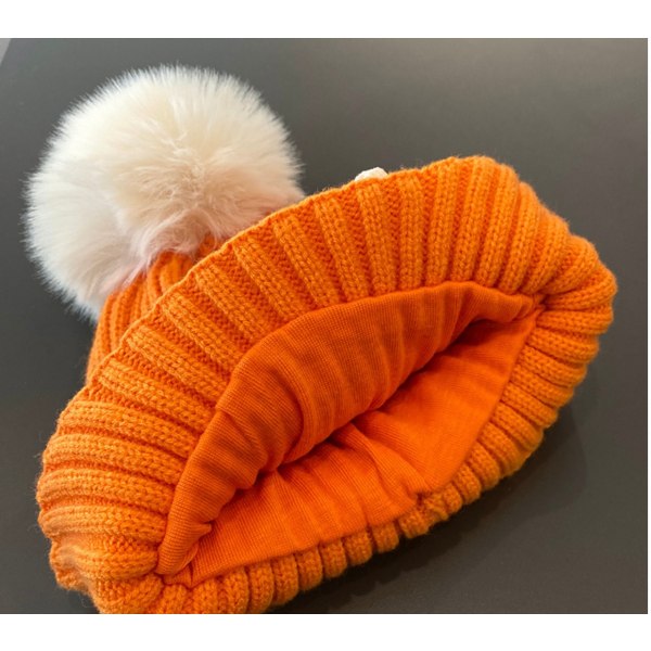 Lasten hattuhuivisetti, talvinen neulottu lämmin pehmeä pom-pom-pipo ulkona pojille, tytöille ja taaperoille