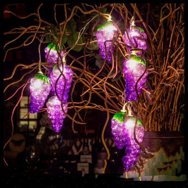 10 LED-druvklusterljus, 1,5 m fruktbelysning druva, för bröllop hem födelsedag trädgård gård uteplats festdekorationer (druva)
