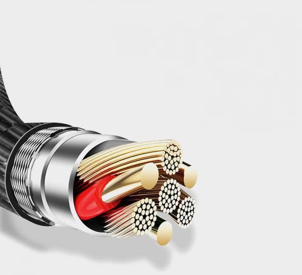 3 i 1 Multi Snabb Laddningskabel 3A Nylonflätad USB A till Lightning/Typ C/Micro USB Laddare