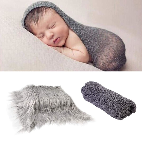 2 kpl Baby vastasyntyneiden valokuvarekvisiitta kääreet & valokuvausmatto, tee-se-itse vastasyntyneen baby valokuvapeitto kapalovalokuvausrekvisiitta, valokuvaustaustat mattomatto
