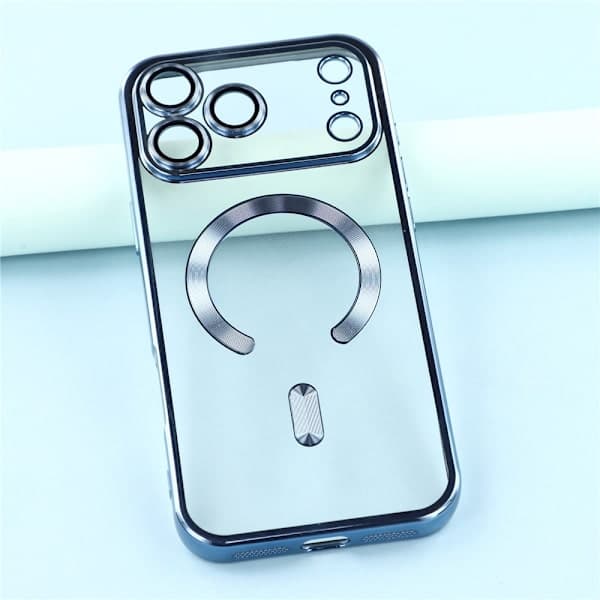 iPhone 17 Pro Max-deksel MagSafe galvanisert TPU blå, AB