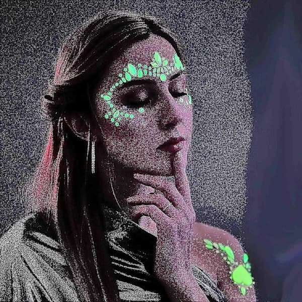 8 sæt selvlysende ansigtssten Rave Blacklight kropsmærkater gløder i mørket lysende ansigtssmykker Fluo, SD