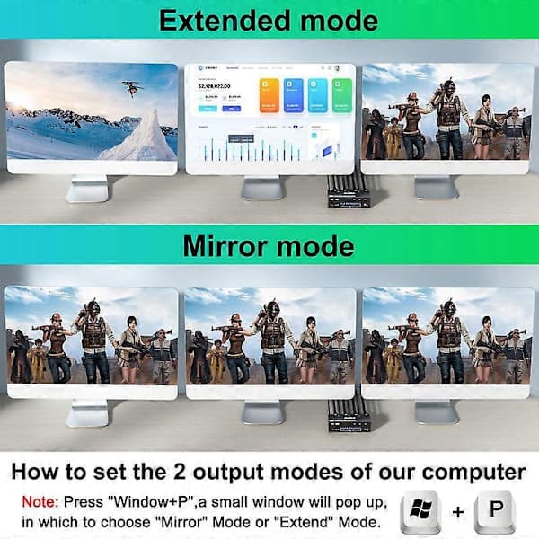 KVM-switch 3 skärmar 3 datorer 8K@60Hz 4K@144Hz, TH