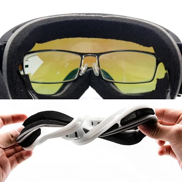 Universal Ski Goggles Prescription Insert Optical Adapter Flexible Bendable Inner Frame Snowboard Goggle Size Adjustable, SEB
