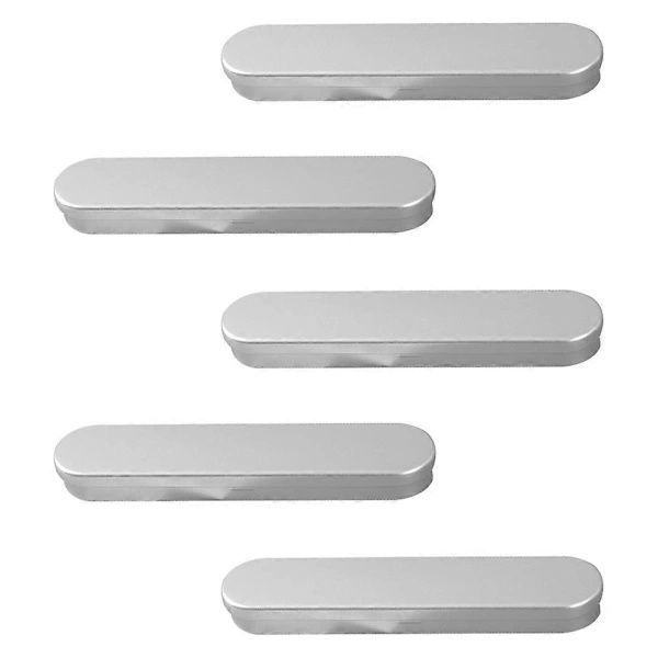 5 Pcs. Tinplate Pencil Case Rectangular Metal Pen Holder Tin Boxes, SEB