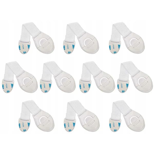10x Skåplås / Lådlås / Barnsäkerhetsspärr Vit, SD