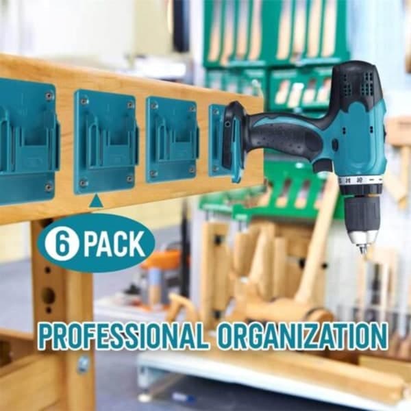 6-pack Wall Mount Machine, Tool Holder for Makita 18 V Power Tools, Workshop Storage (blue), AB
