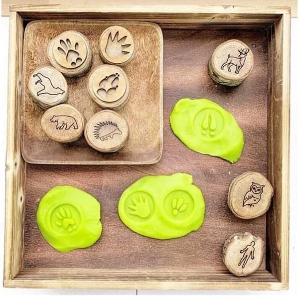 9-pack träspår av djur Playdoh-stämplar Djuravtryck,SEB