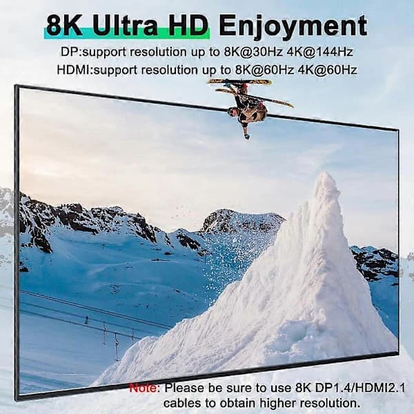 KVM-switch 3 skärmar 3 datorer 8K@60Hz 4K@144Hz, TH