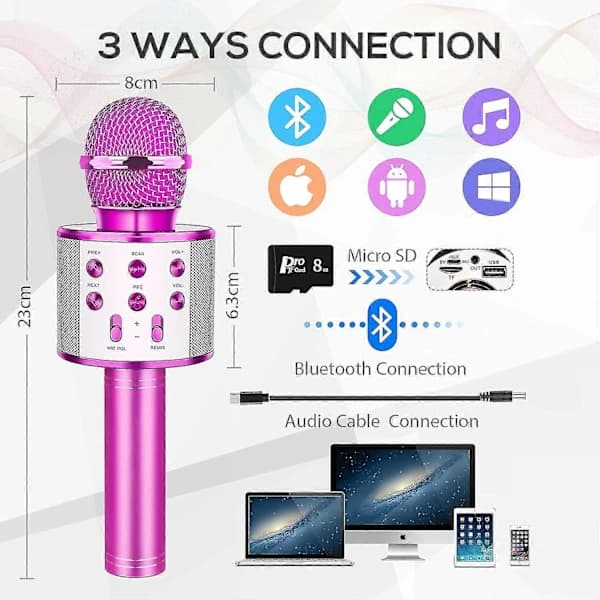 Leksaker för flickor 3-12 år, Bluetooth Barnmikrofon Presenter för 4-10 Årsdagspresenter för 5-12 Årig Flicka, TH