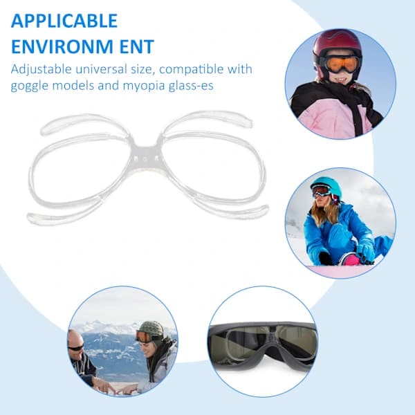 Universal Ski Goggles Prescription Insert Optical Adapter Flexible Bendable Inner Frame Snowboard Goggle Size Adjustable, SEB