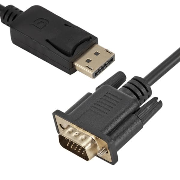 1,8 meter DisplayPort til VGA-kabel Sort 1-pak, SEB