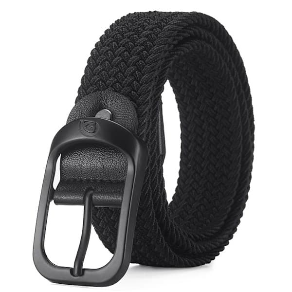 Nyt elastisk flettet herrebælte - 120 cm Sort Sort,AB