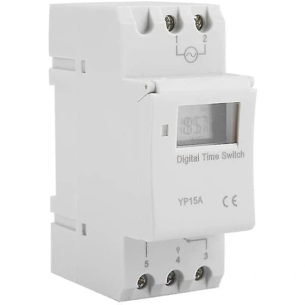 15A Programmerbar DIN-skena-brytare med digital LCD-programmerbar tidsrelä (AC220V), SD