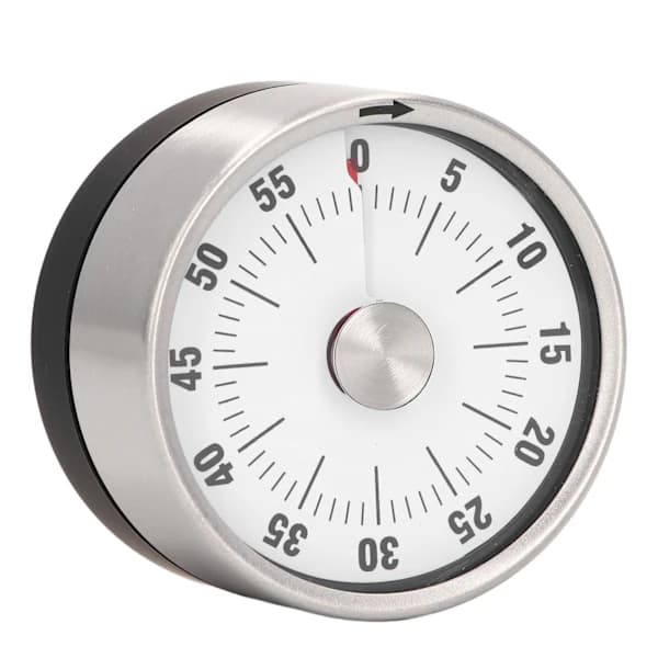 Magnetisk timer i rustfrit stål med magnetisk design, 70 db alarm, høj præcision, visuel timer til køkkenstyring, hvid, SEB