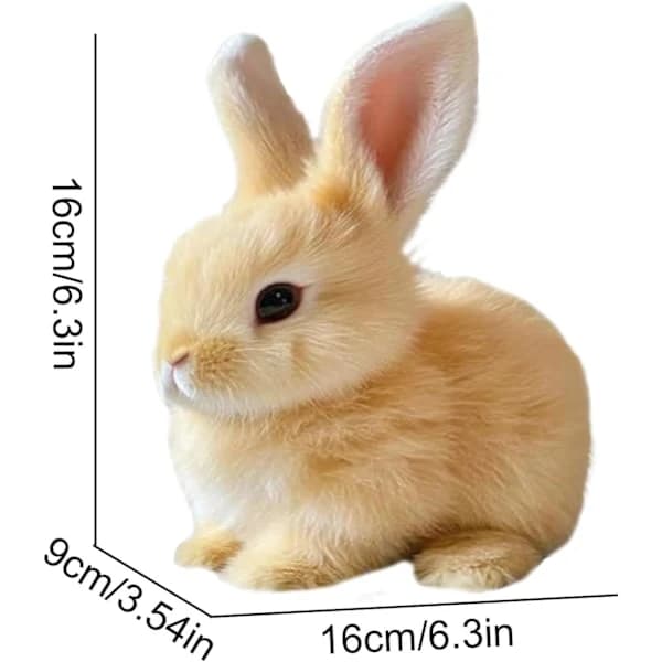 Interactive Rabbit Plush Toy, Realistic Hopping Electric Rabbit for Easter, Brown Brown, AB