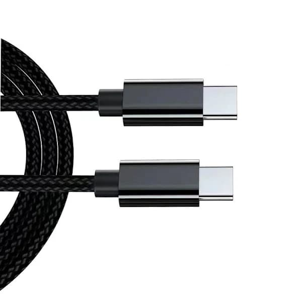 2m USB C til C-kabel, 2-pak sort, SEB