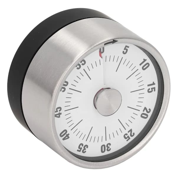 Magnetisk timer i rustfrit stål med magnetisk design, 70 db alarm, høj præcision, visuel timer til køkkenstyring, hvid, SEB